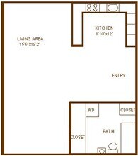 Studio 1 Bath S2 922B floor plan